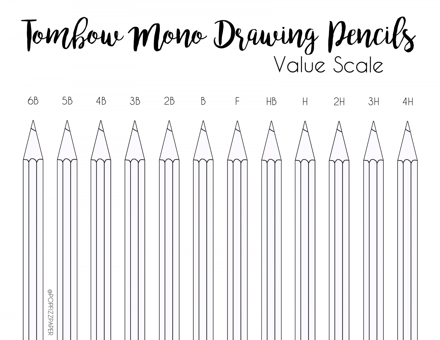 Tombow Mono Drawing Pencil Value Scale Blank Printable