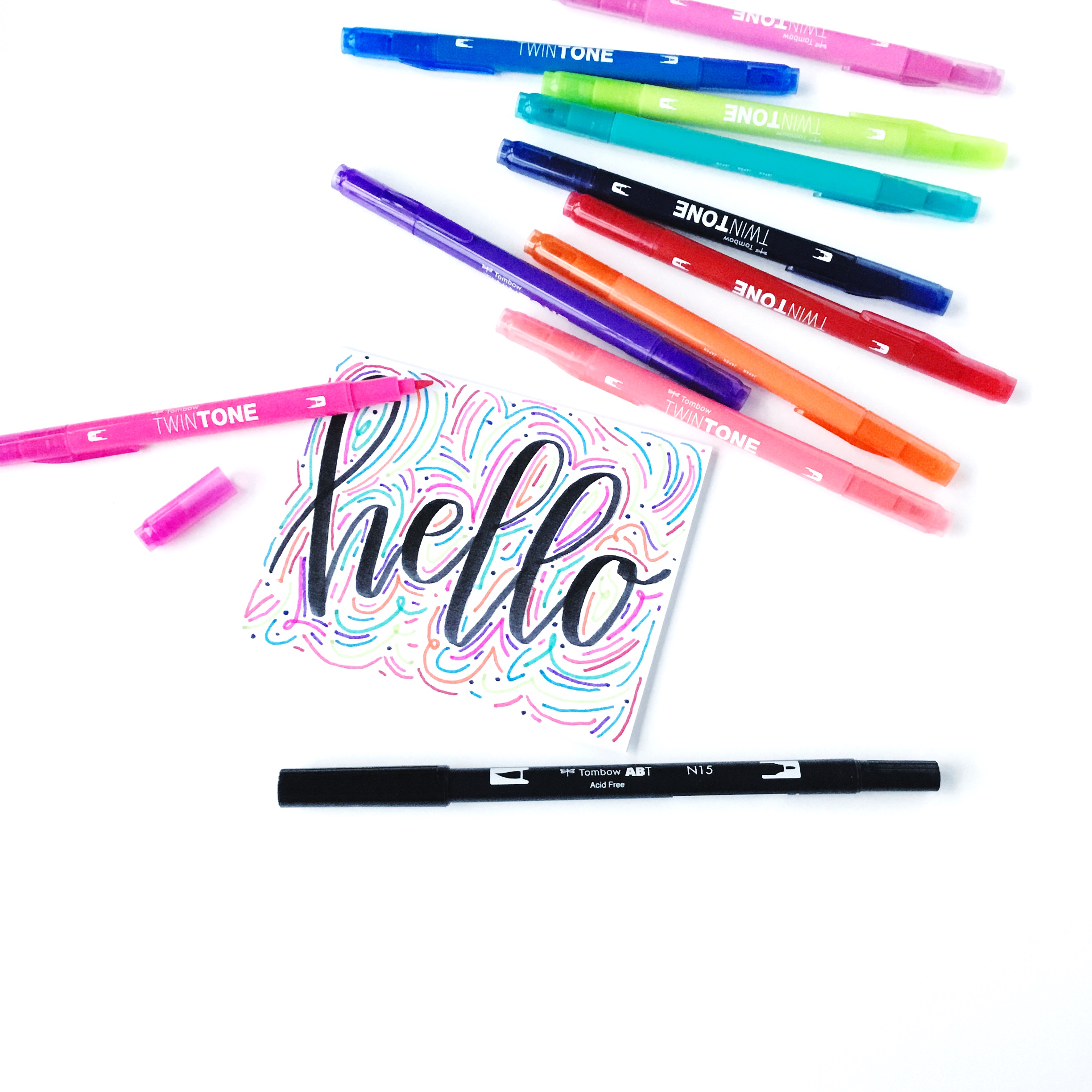 Learn how to embellish brush lettering with Tombow TwinTones from Lauren Fitzmaurice of @renmadecalligraphy on Instagram! For more lettering tips and tricks check out renmadecalligraphy.com or blog.tombowusa.com.