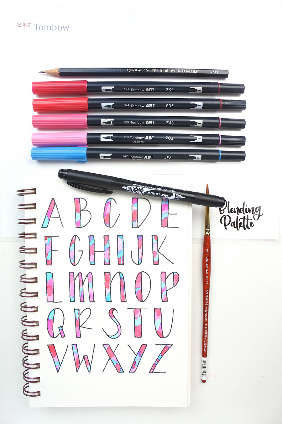 how to do ombre calligraphy ✨ calligraphy brush lettering tutorial 