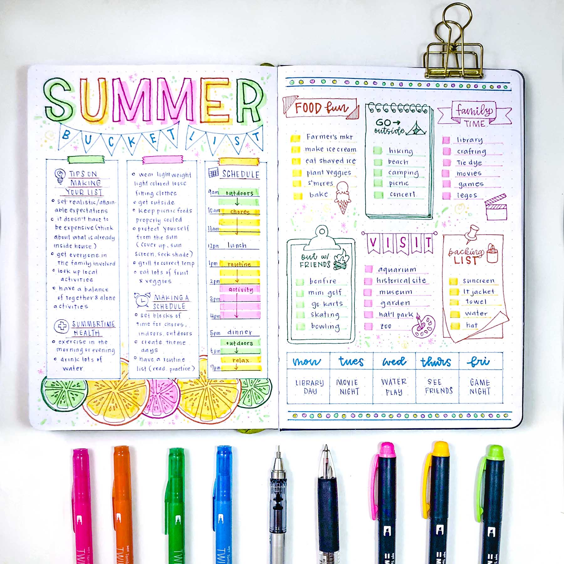 Summer Bucket List, 2 Page Summer Scrapbooking Layout Kit DIY or Prema –  Crop-A-Latte