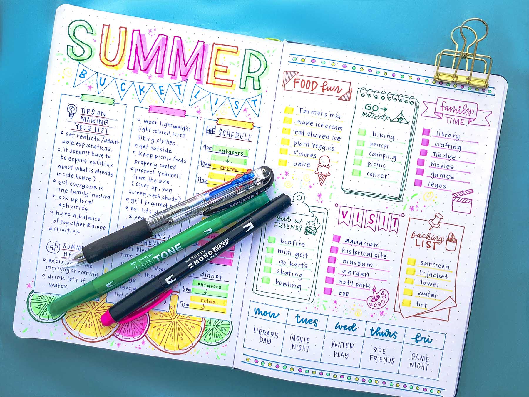 How to Plan a Summer Bucket List - Tombow USA Blog