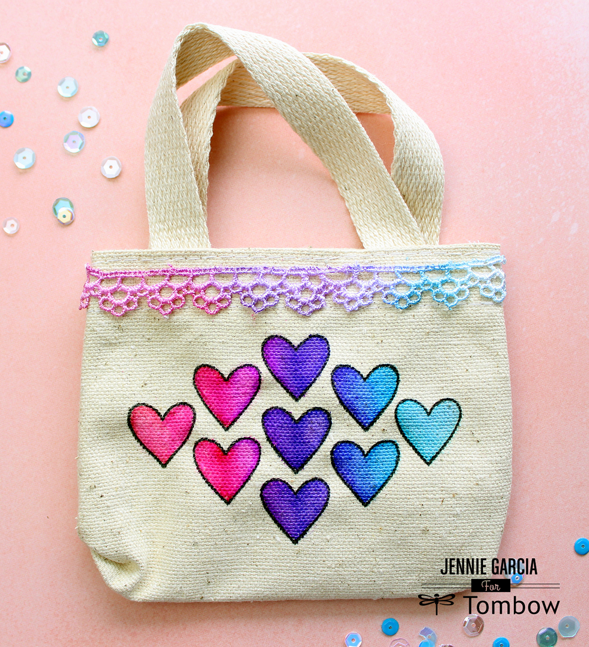 DIY Valentine's Day Canvas Bag