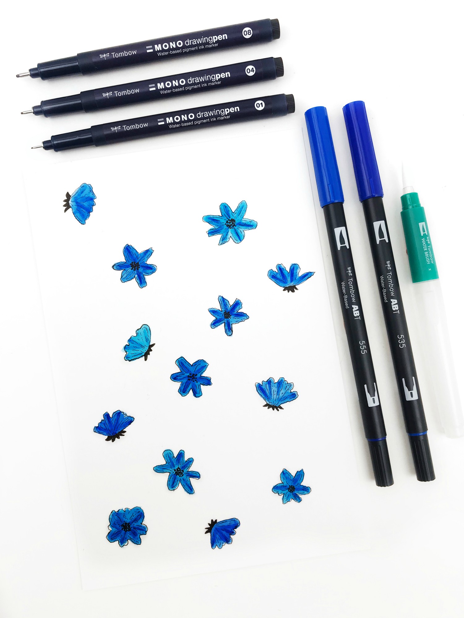 How To Create Easy Watercolor Flowers @serena_bee #tombowusa #dualbrushpens #watercolorflowers