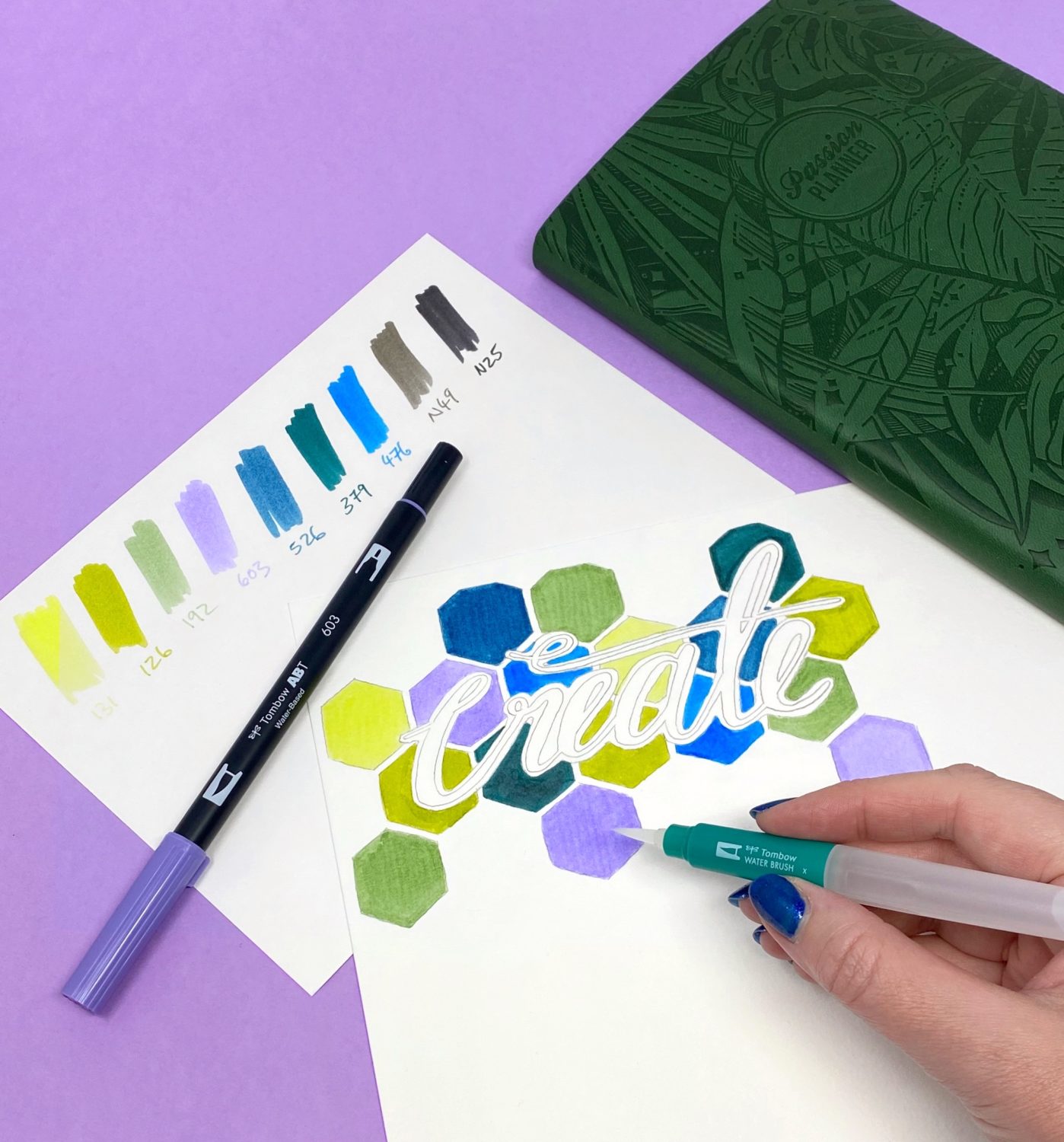 Make a Watercolor Planner Bookmark by Jessica Mack on behalf of Tombow