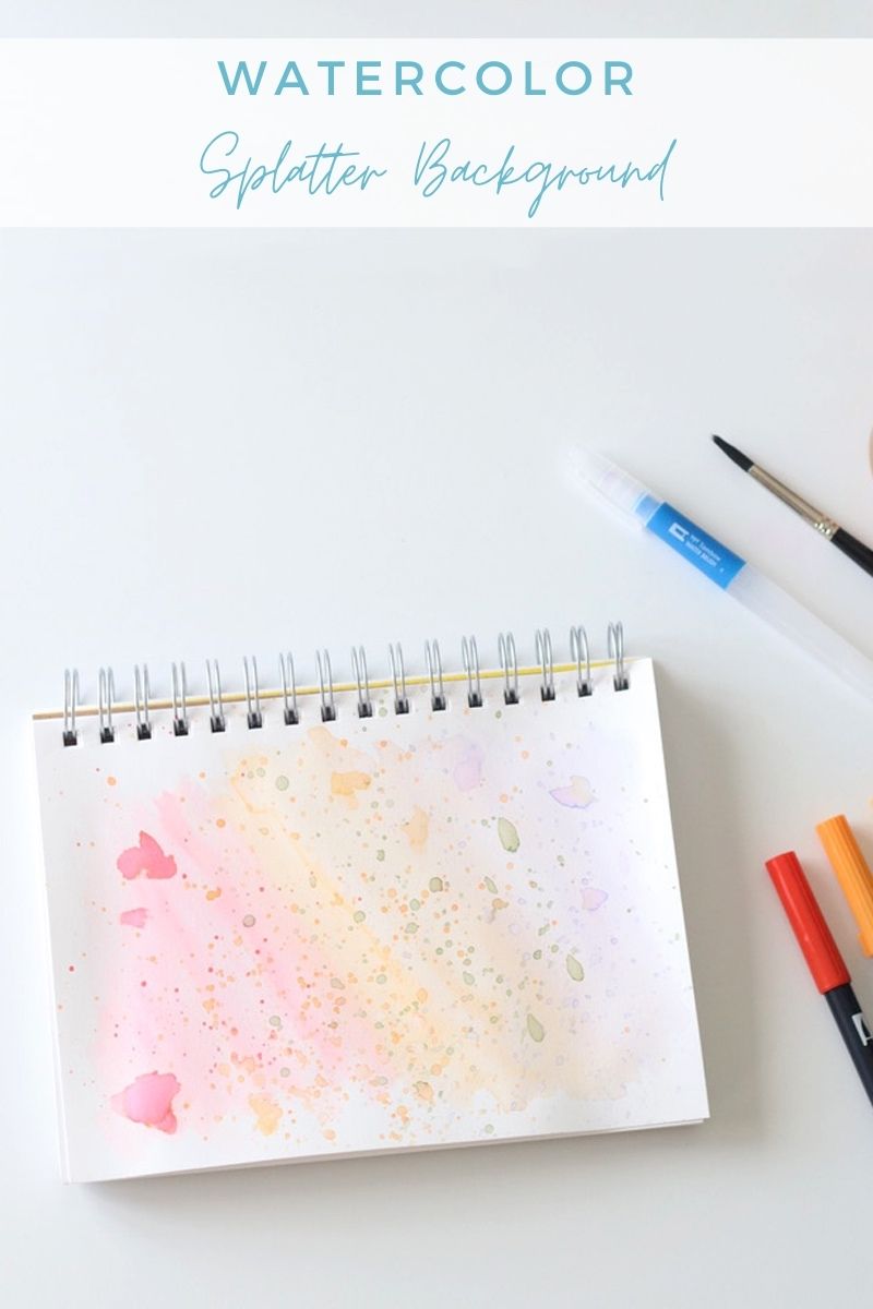 Use Tombow Dual Brush Pens as watercolors to create a watercolor splatter background for your hand lettering projects.
