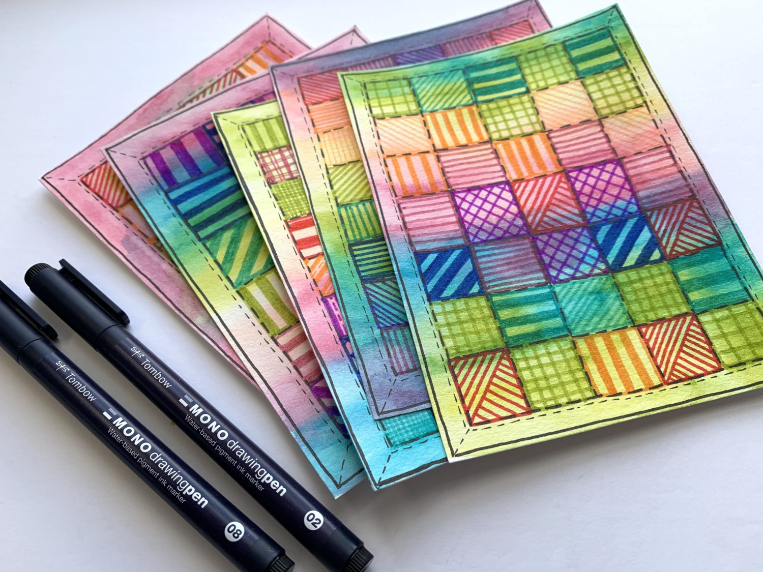 Watercolor Quilt Tutorial with Dual Brush Pens - Tombow USA Blog