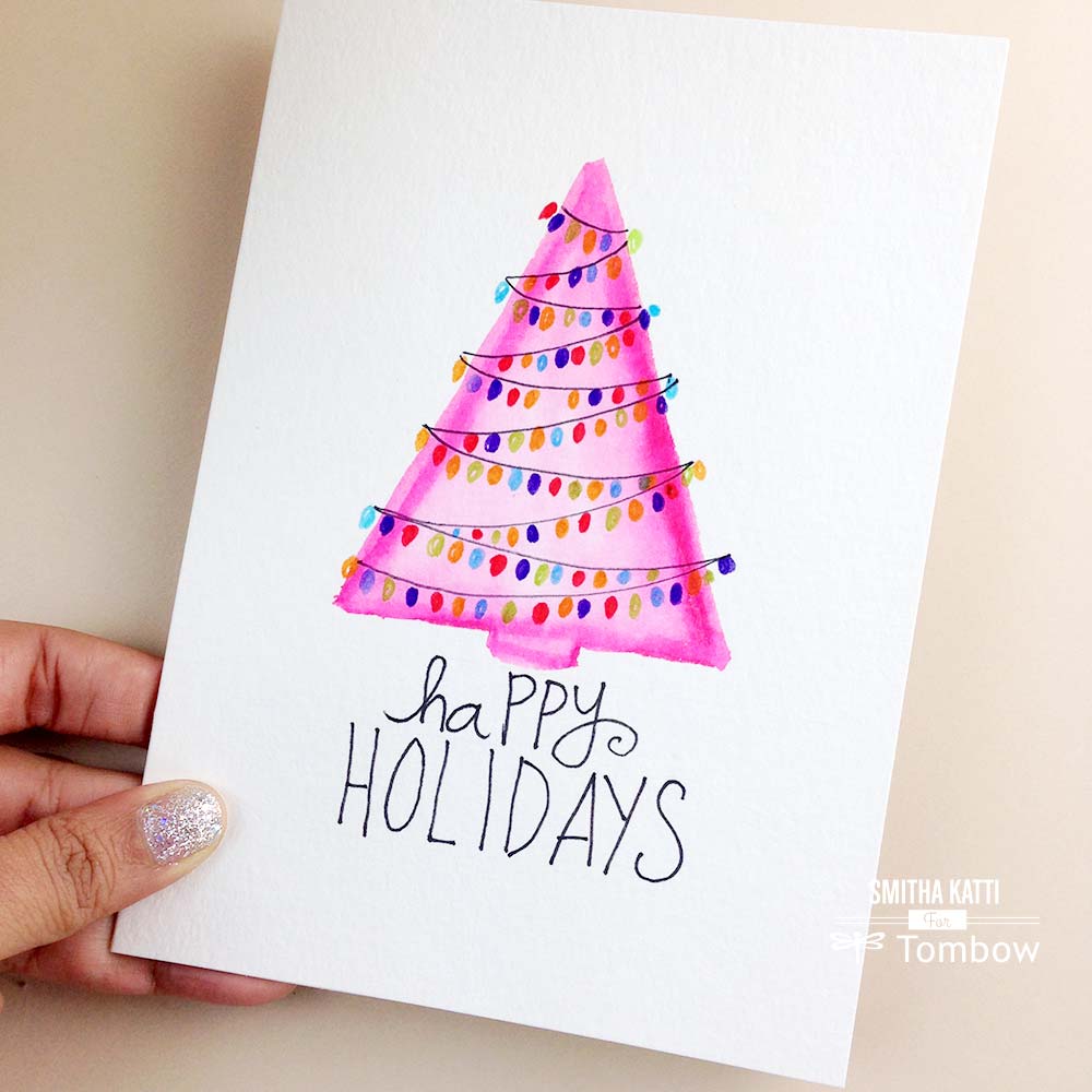 DIY Hand Painted Holiday cards - Tombow USA Blog