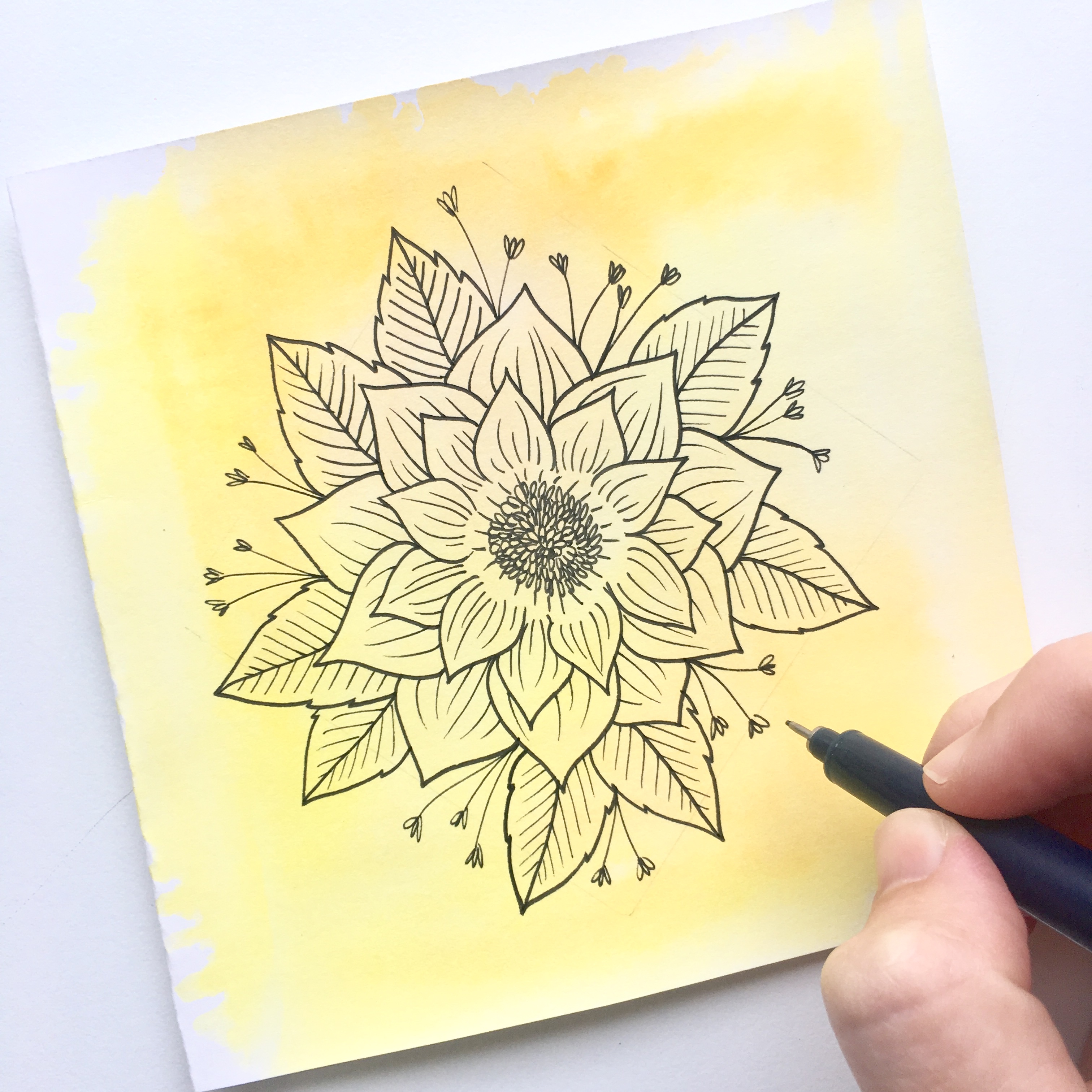 Sunflower Watercolor Card_Adrienne 9