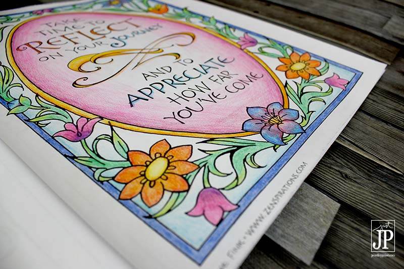 Zenspirations Coloring Book detail by Jennifer Priest with Tombow Recycled Colored Pencil JUNE 2015