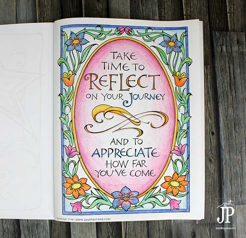 Zenspirations Coloring Book page by Jennifer Priest with Tombow Recycled Colored Pencil JPriest