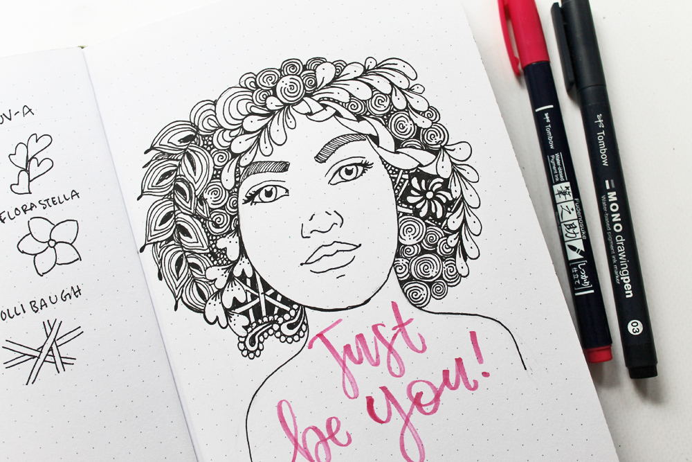 Learn how to create an easy Zentangle Portrait Drawing using this tutorial by @studiokatie for @tombowusa! #tombow #tombowusa #zentangle