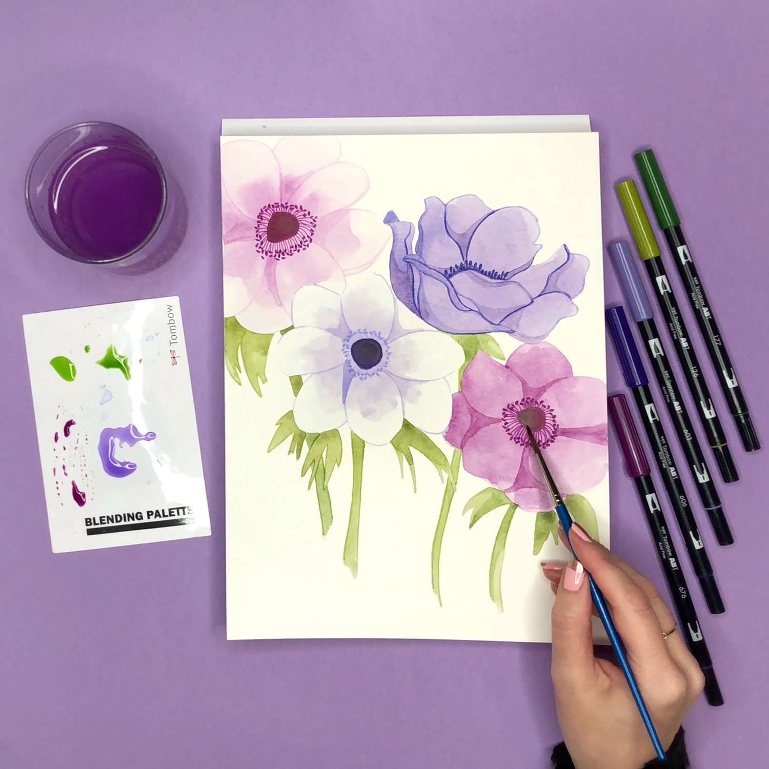 How to Draw an Anemone Flower by Jessica Mack on behalf of Tombow