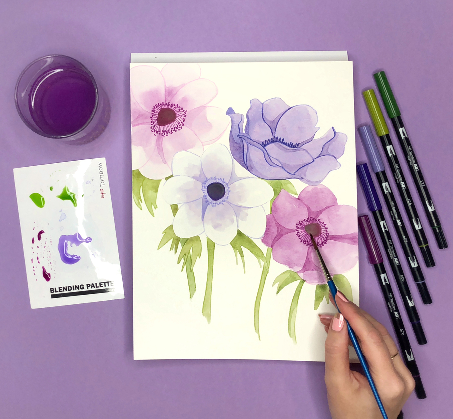 How To Draw An Anemone Flower Tombow USA Blog