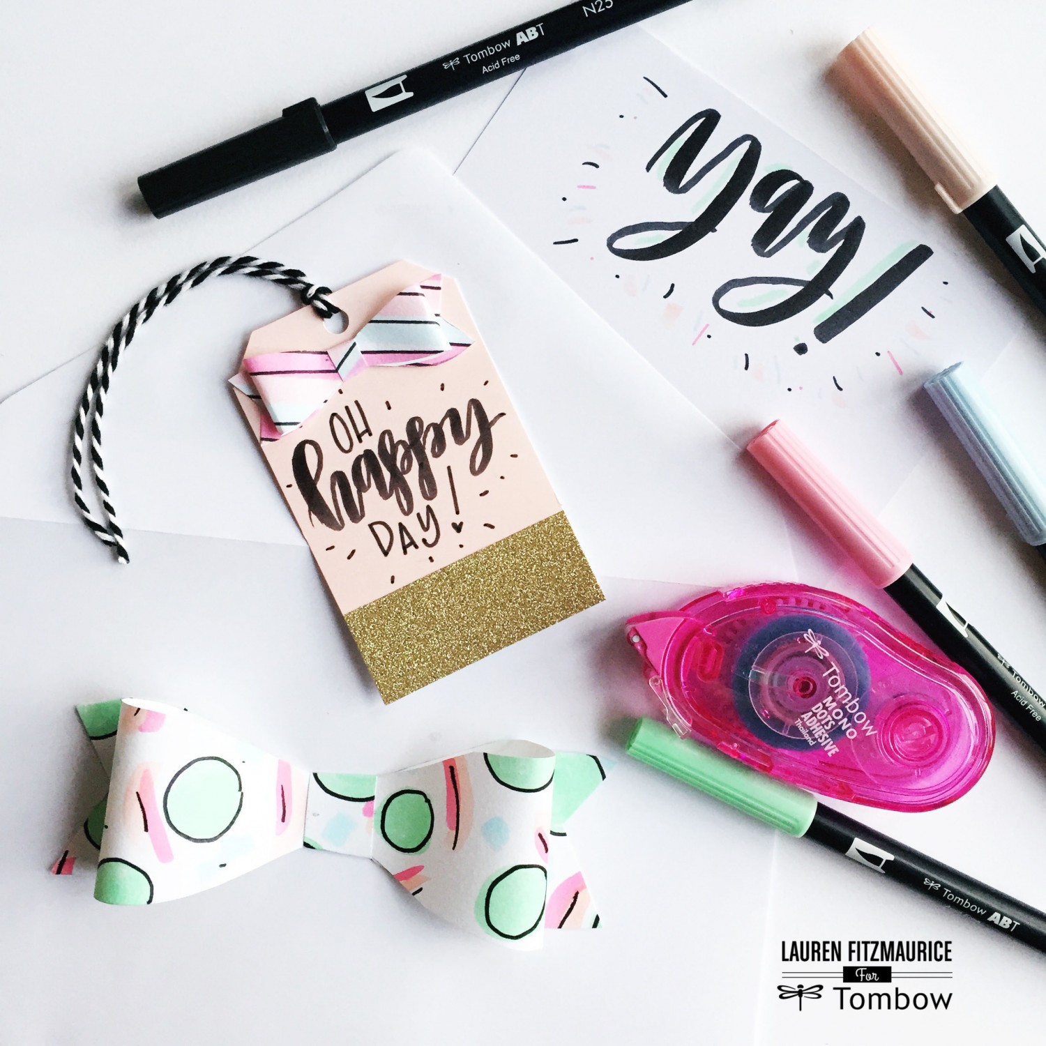 Make paper bows with Tombow products!