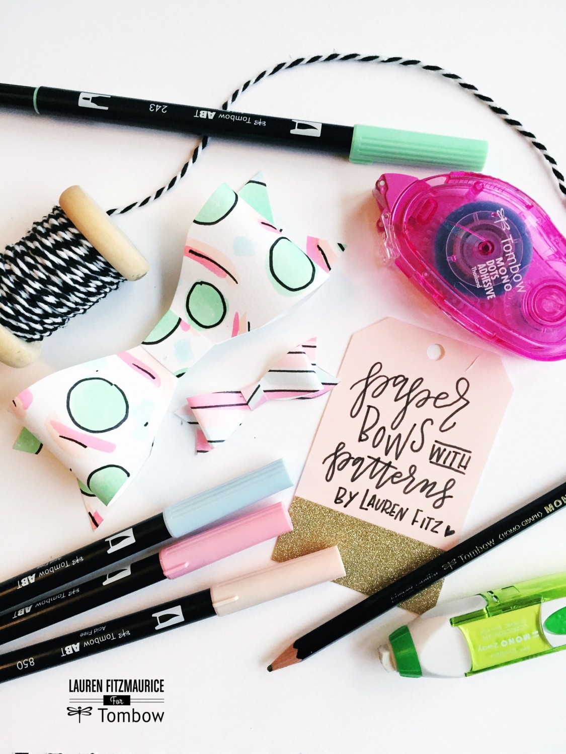 Make paper bows with Tombow products!