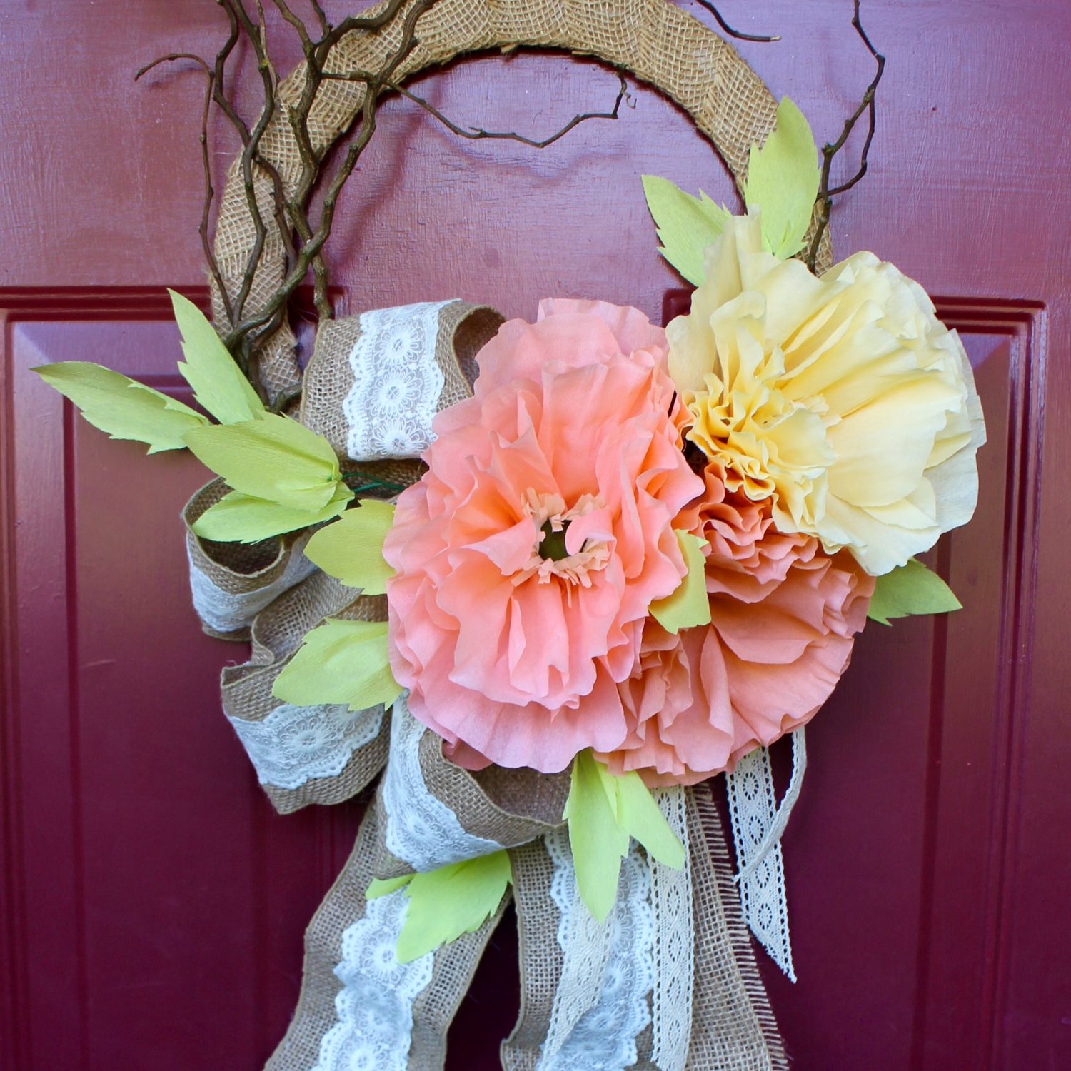 Crepe Paper Flower Wreath Tombow USA Blog