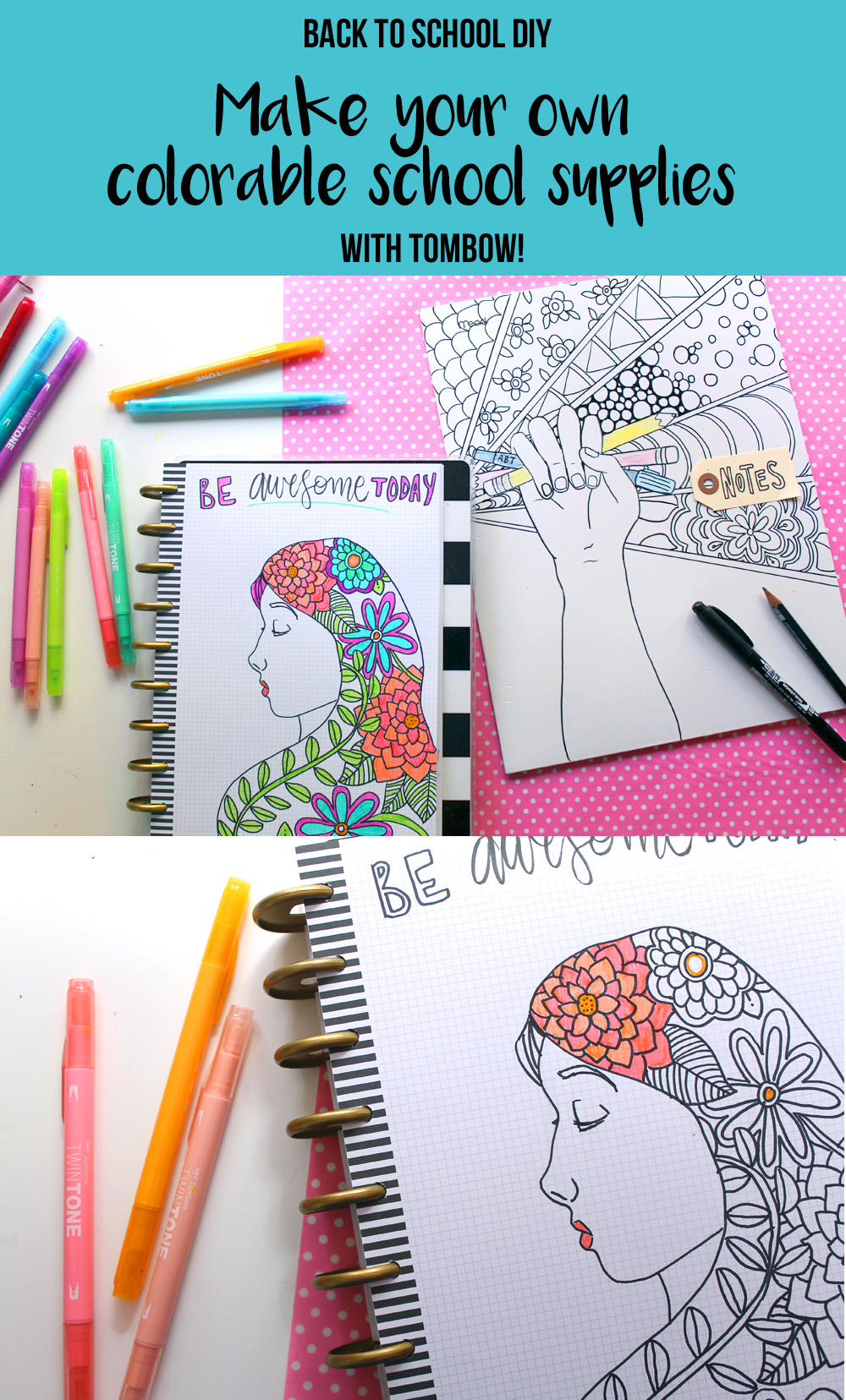 Vibrant Adventures: Back-to-School Supplies Coloring