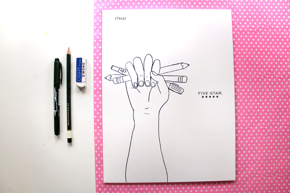 Create Your Own Coloring Page Back To School Supplies using this tutorial by @punkprojects and @tombowusa