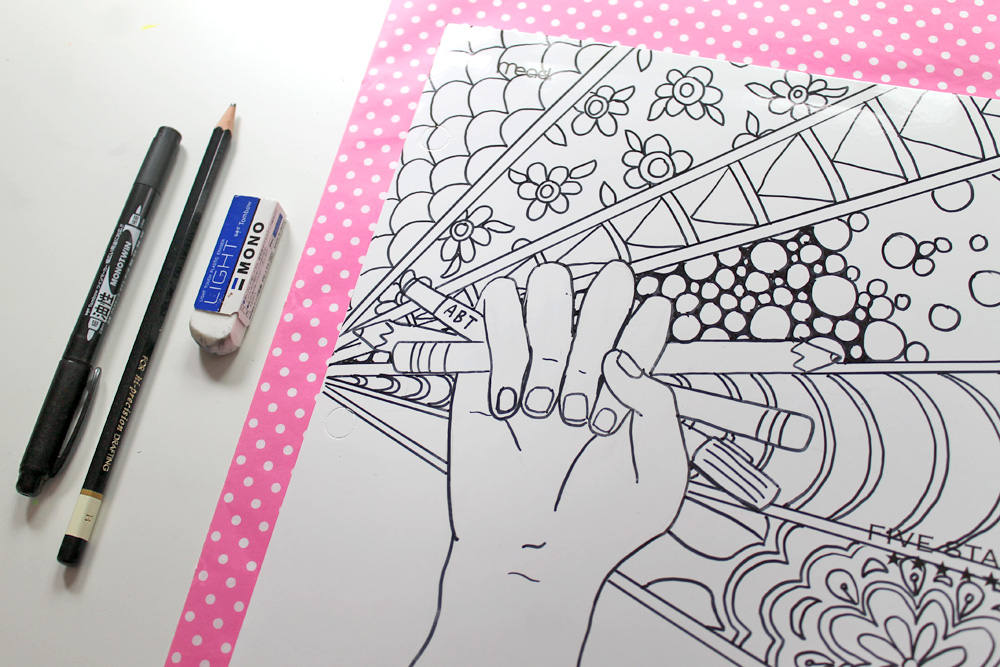 Create Your Own Coloring Page Back To School Supplies using this tutorial by @punkprojects and @tombowusa