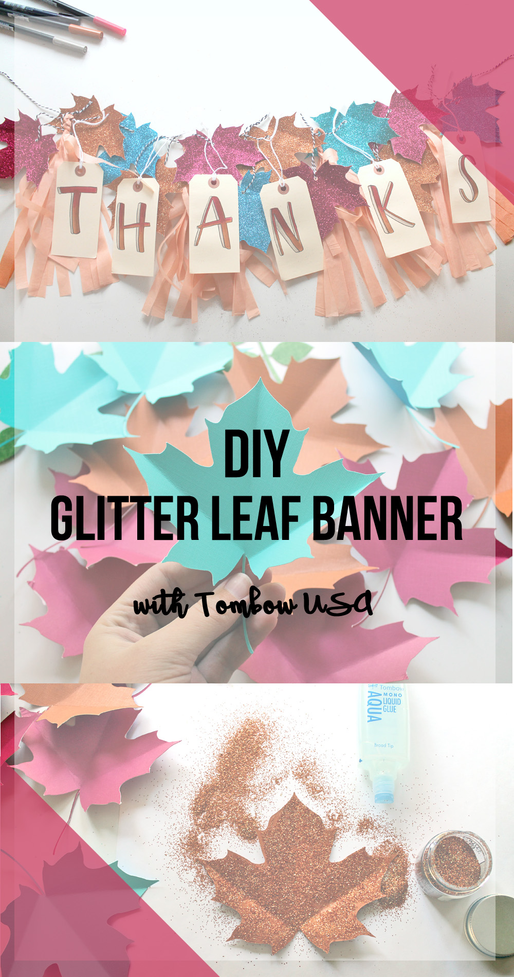 Make Fall Paper Leaves - A Colorful Paper Craft - Paper Glitter Glue