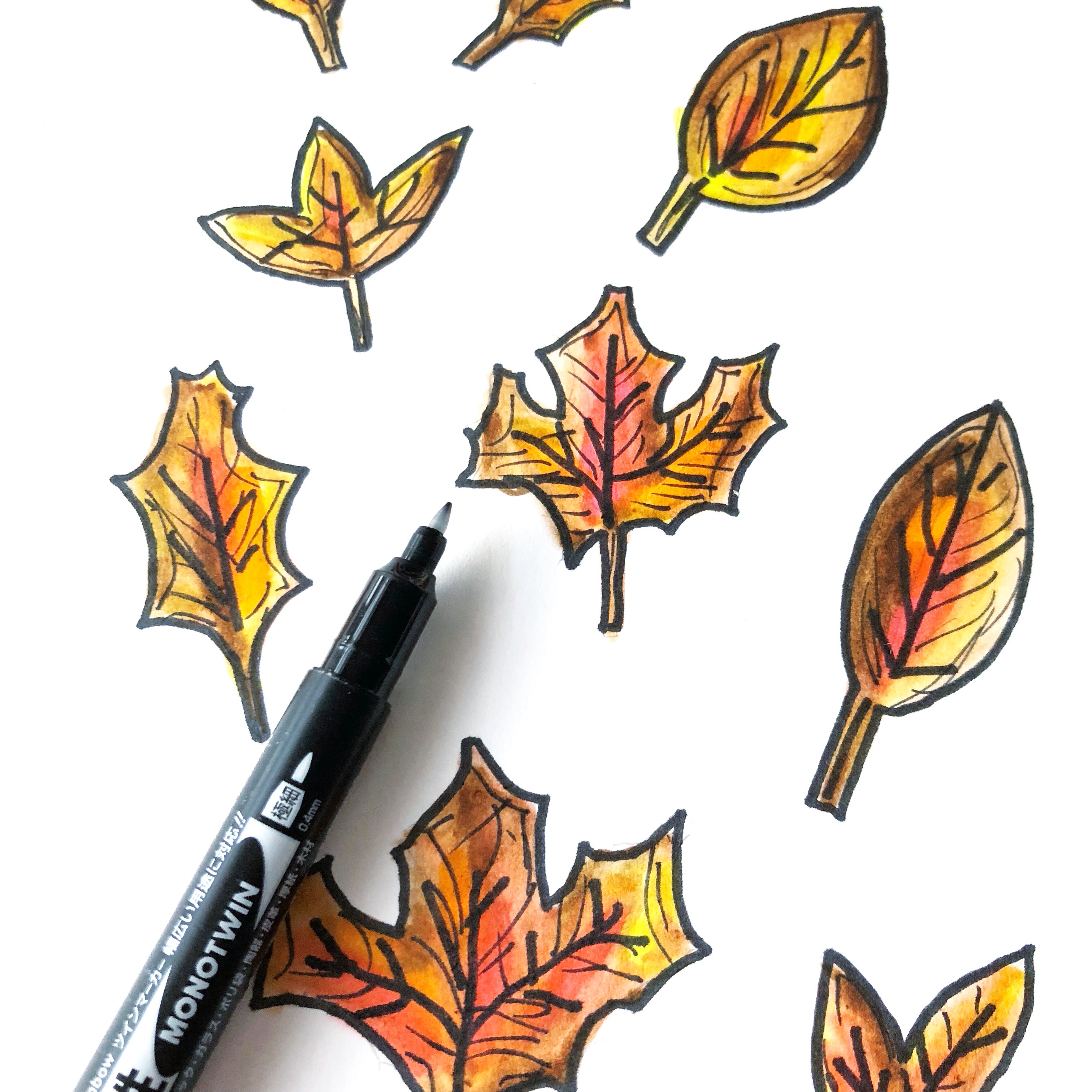 Lauren Fitzmaurice of @renmadecalligraphy takes you step by step through how to create a DIY Fall Leaves Doodle Mat using supplies from TombowUSA.com.