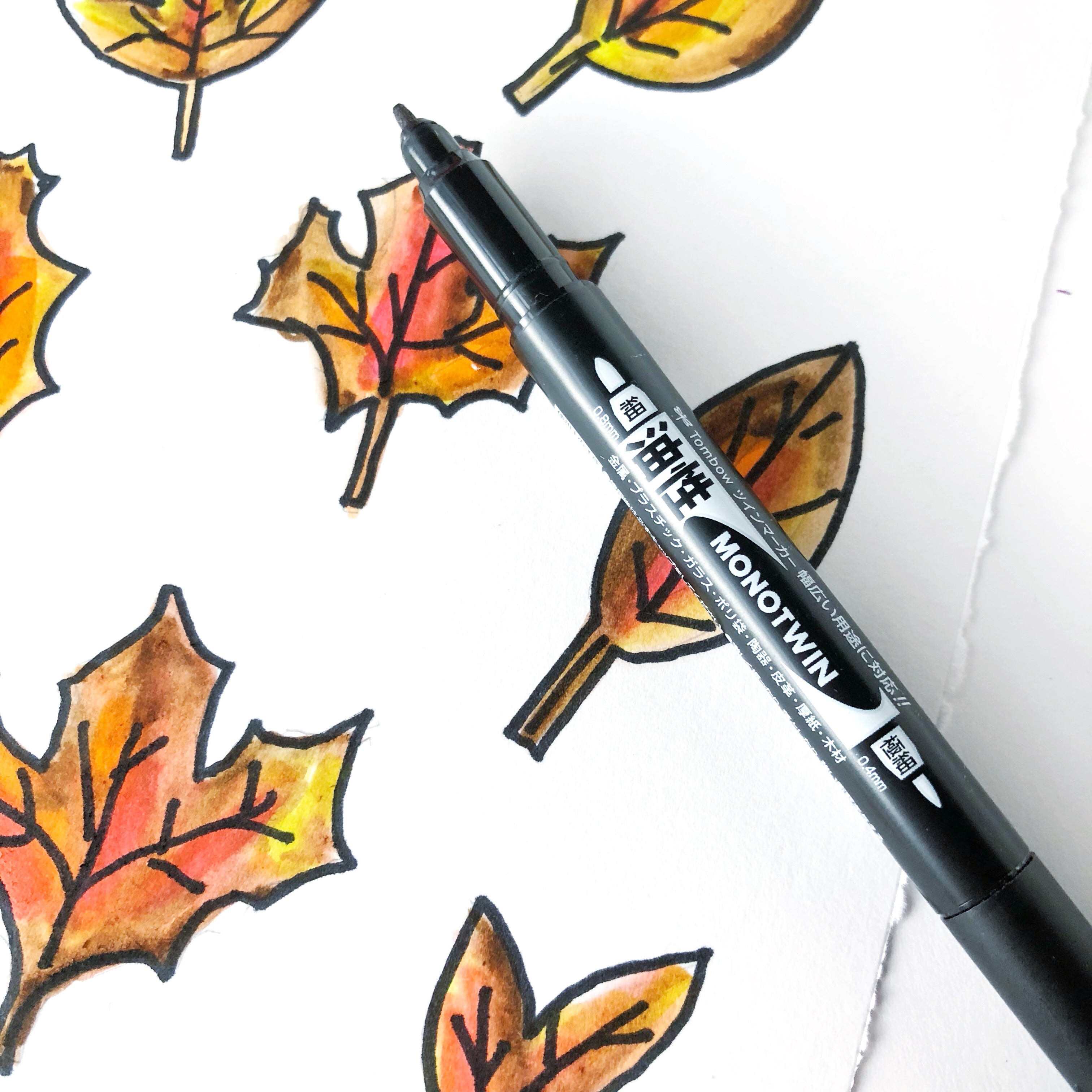 Lauren Fitzmaurice of @renmadecalligraphy takes you step by step through how to create a DIY Fall Leaves Doodle Mat using supplies from TombowUSA.com.