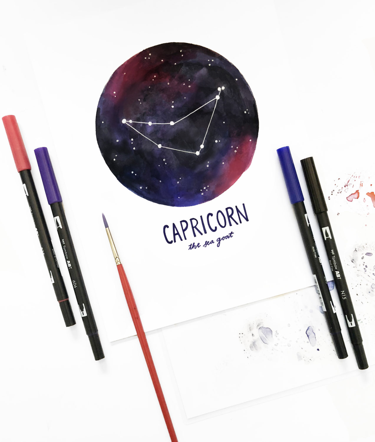 Zodiac Watercolor Art