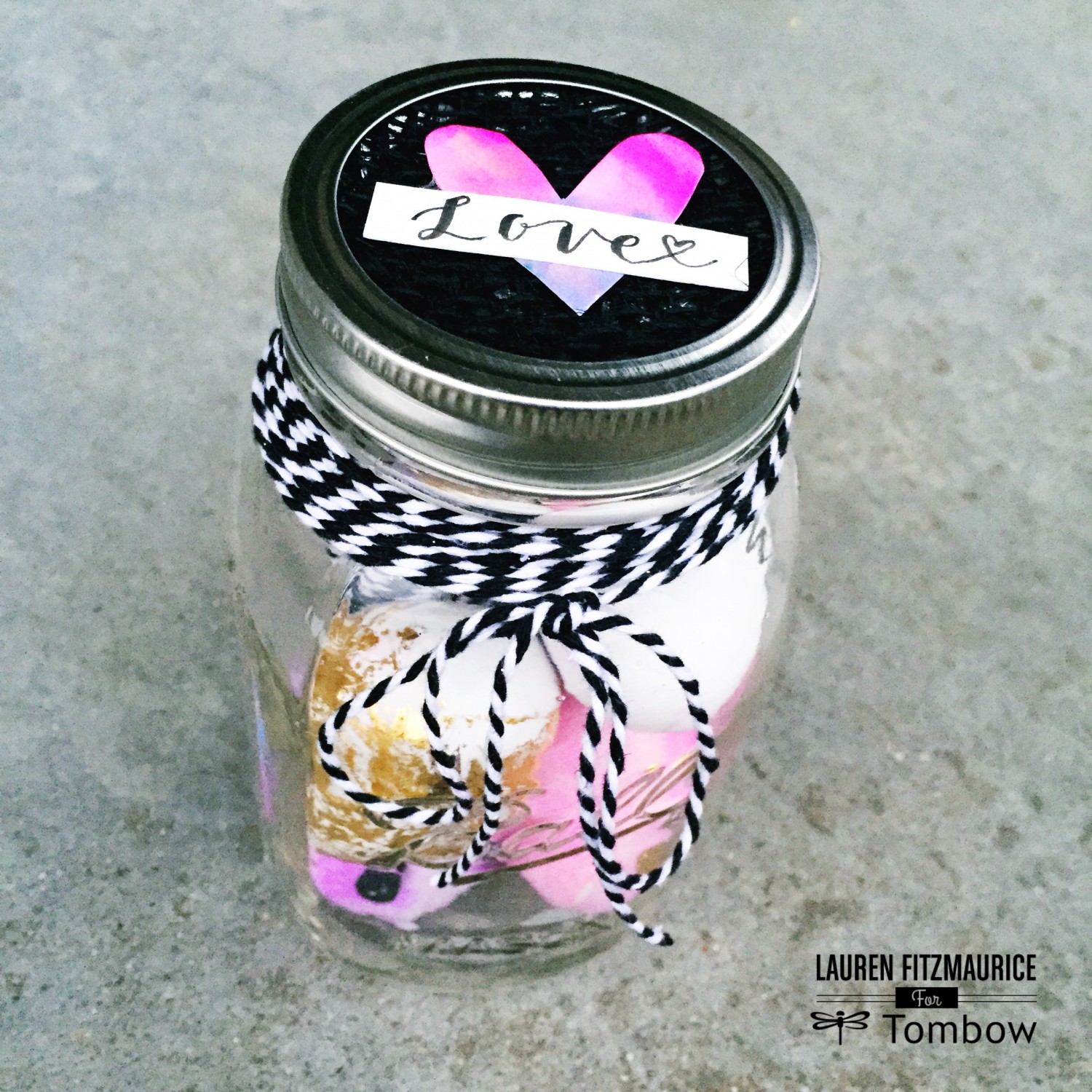 Mason Jar made with Tombow Xtreme Permanent Adhesive