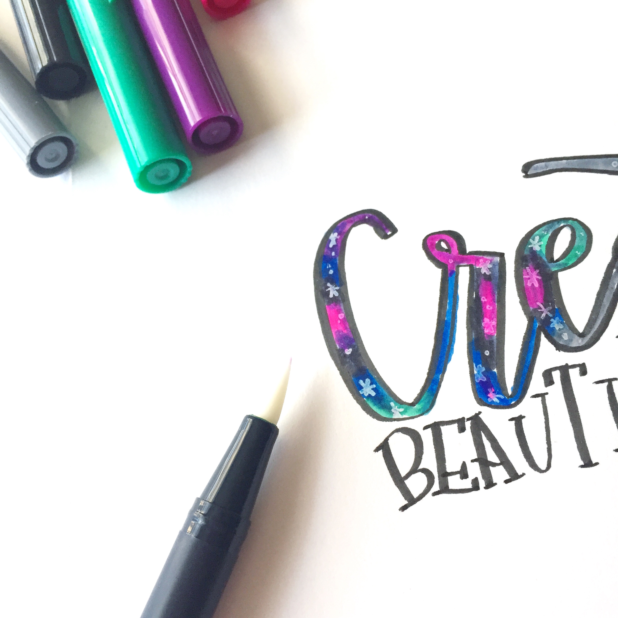 Lauren Fitzmaurice of @renmadcalligraphy gives you tips and tricks on how to create fun patterned lettering using the new Tombow Dual Brush Pen Galaxy and Pastel Palettes. For more tips and tricks, check out renmadecalligraphy.com.