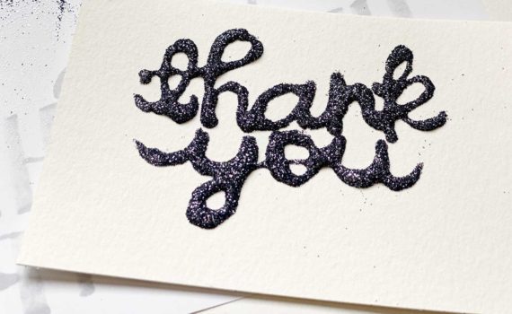 glitter thank you card