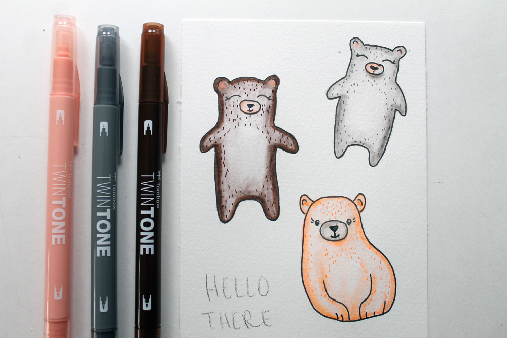 Learn how to draw bears in a really cute doodle style, using this tutorial by @Studio.katie on the @Tombowusa blog