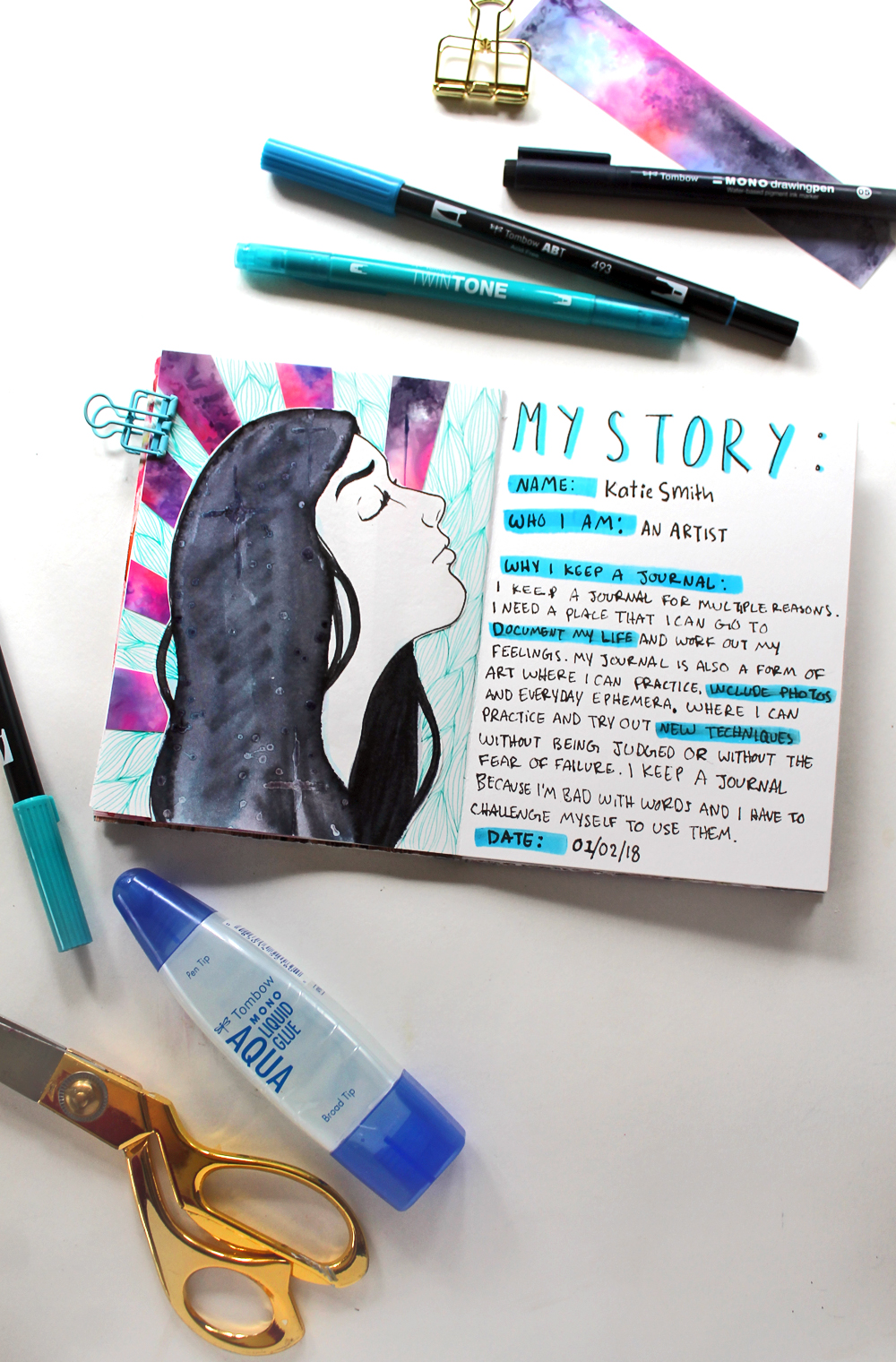 Mixed Media Art Journaling Tutorial - Tombow USA Blog