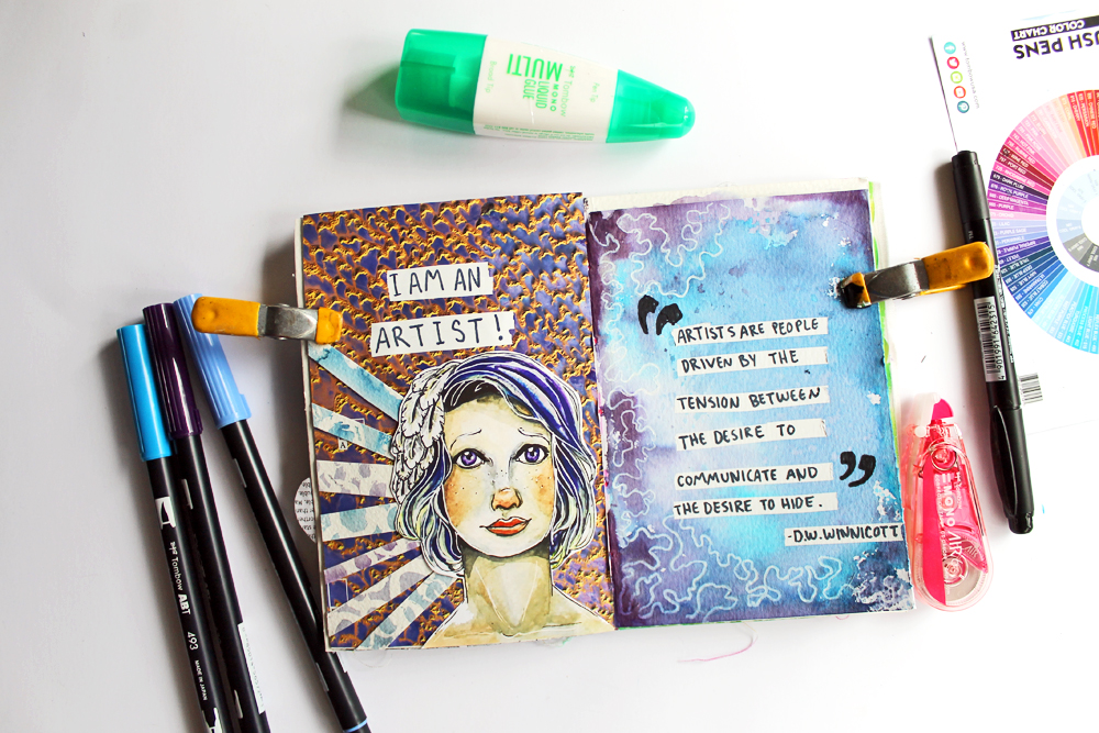 Art Journal using the Tombow MONO Air Correction Tape