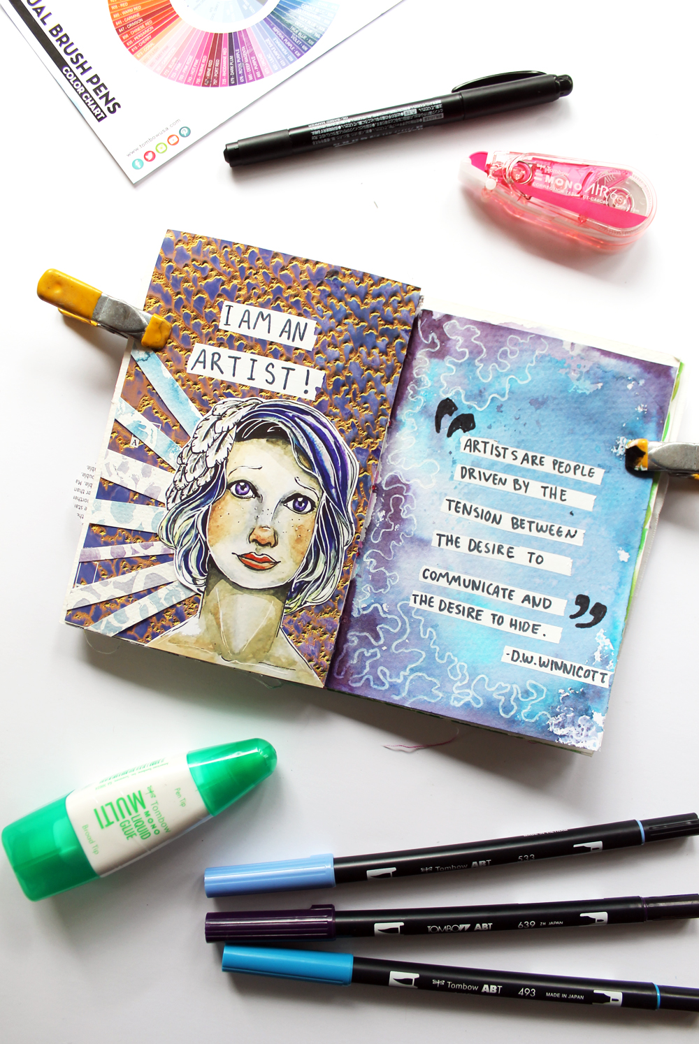 Art Journal using the Tombow MONO Air Correction Tape