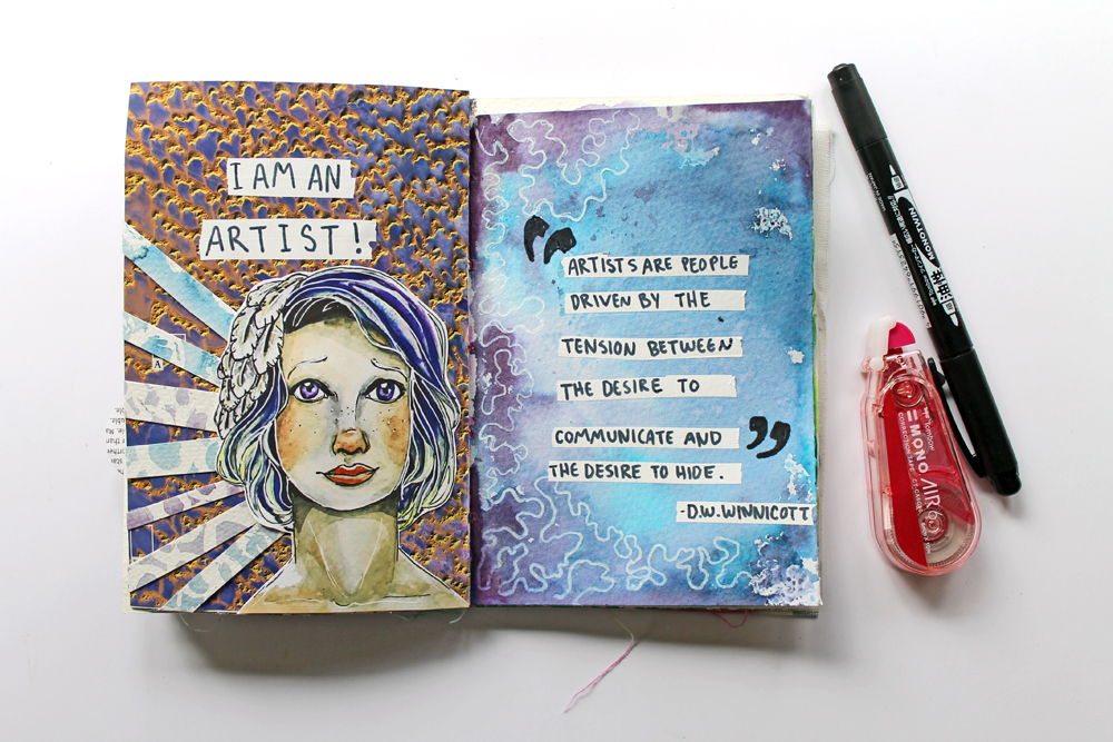 Art Journal using the Tombow MONO Air Correction Tape