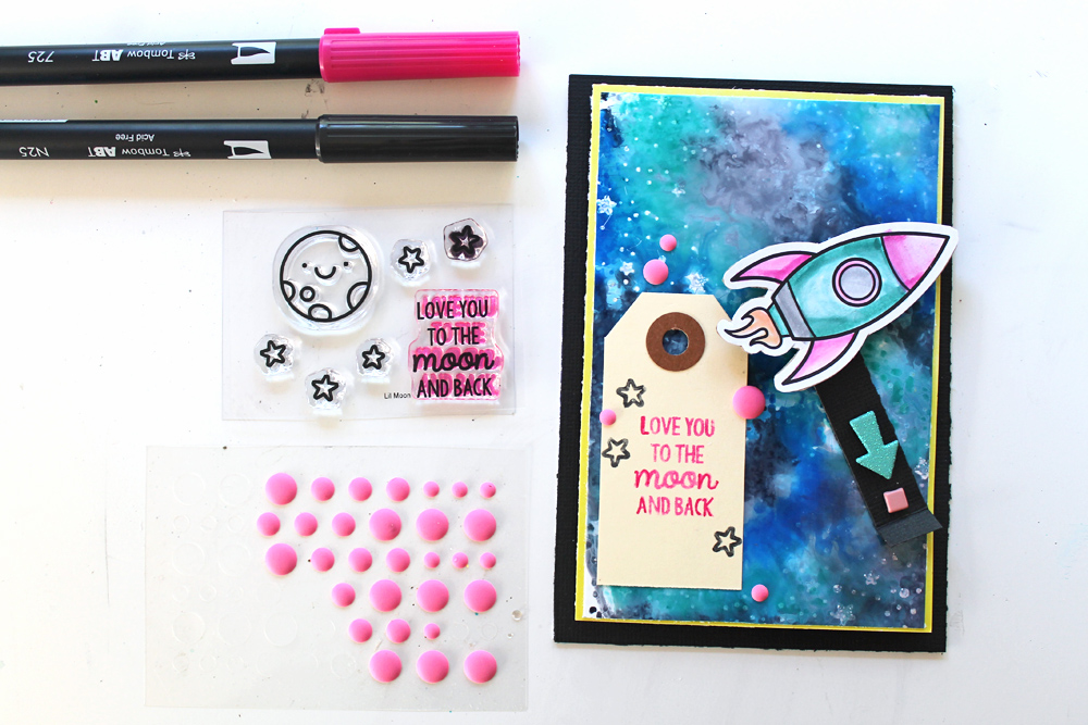 Learn how to create an interactive card using @sweetstampshop designs and @tombowusa products using this tutorial by @punkprojects! #tombowusa #tombow #sweetstampshop