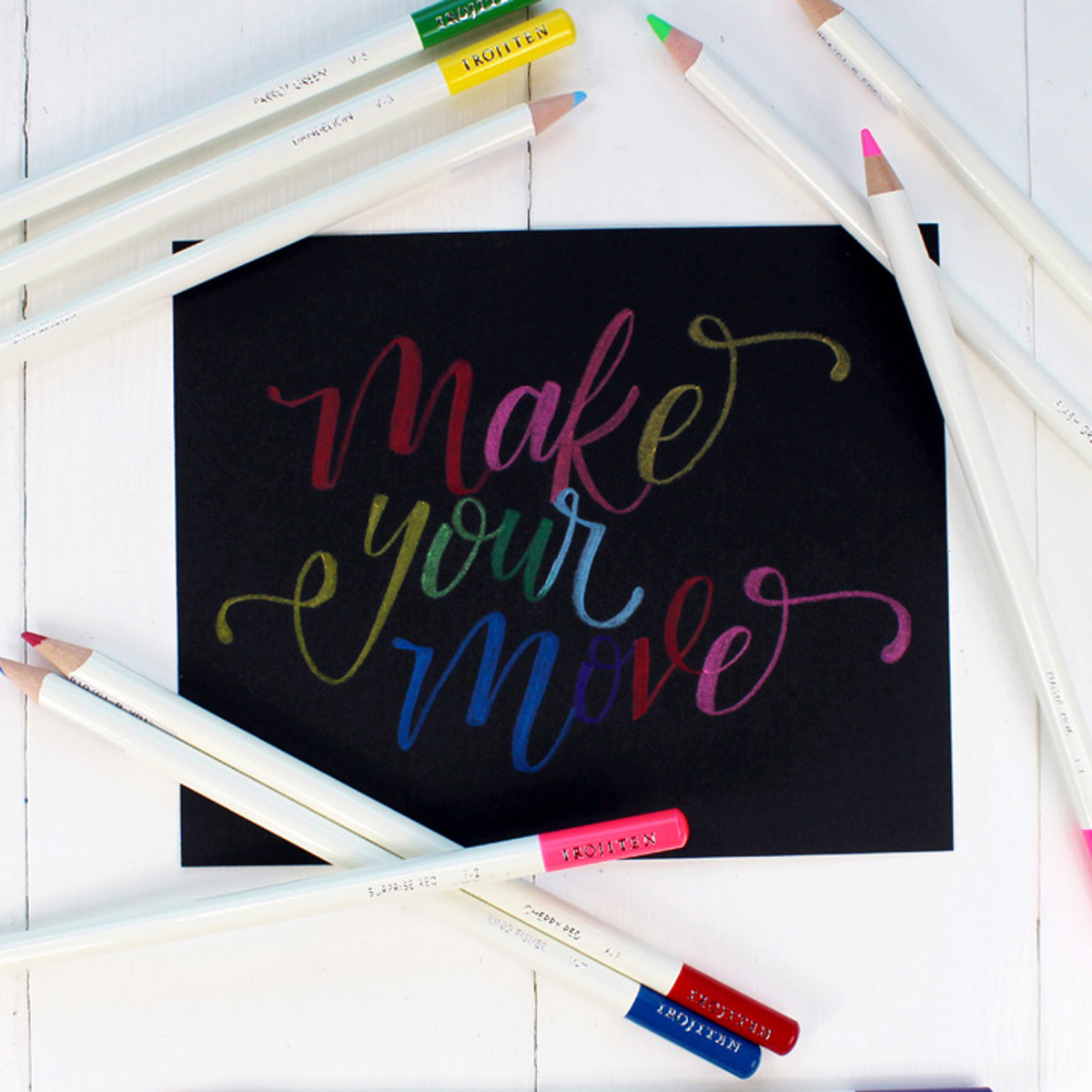 Learn bounce lettering using Tombow Irojiten Colored Pencils to create stunning works of art; perfect for handmade cards, home decor or other papercrafting.