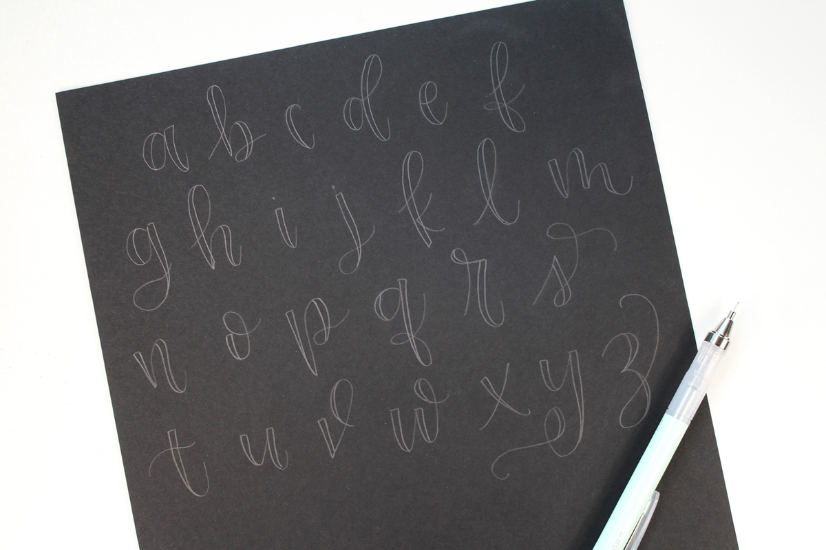 How to write hand lettering faux calligraphy using a pencil.