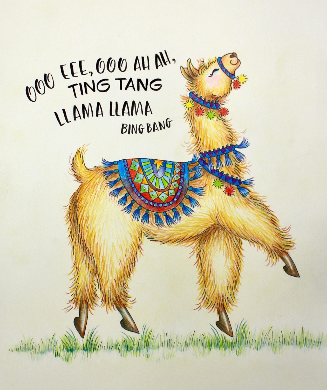 Coloring a Dancing Llama with New Colored Pencils - Tombow USA Blog