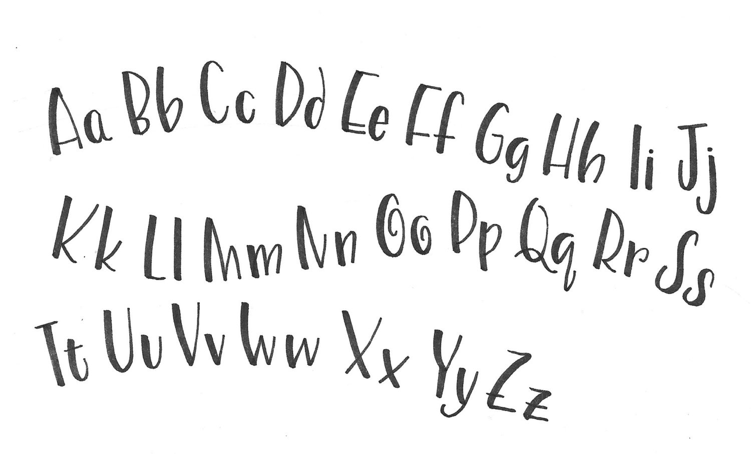 @mariebcreates Printed alphabet for fudenosuke Brush Pen 