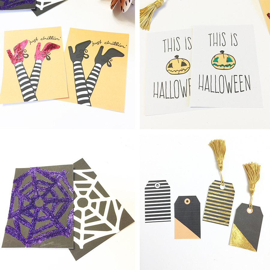 Glittered Pumpkins, Journal Cards,Tags