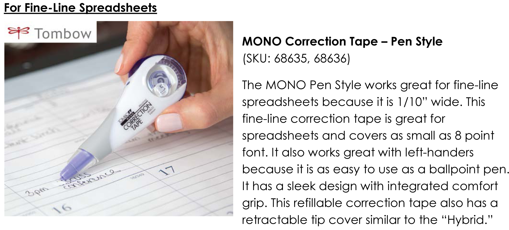 Tombow Mono Hybrid-Style Correction Tape - 1 - LegalSupply