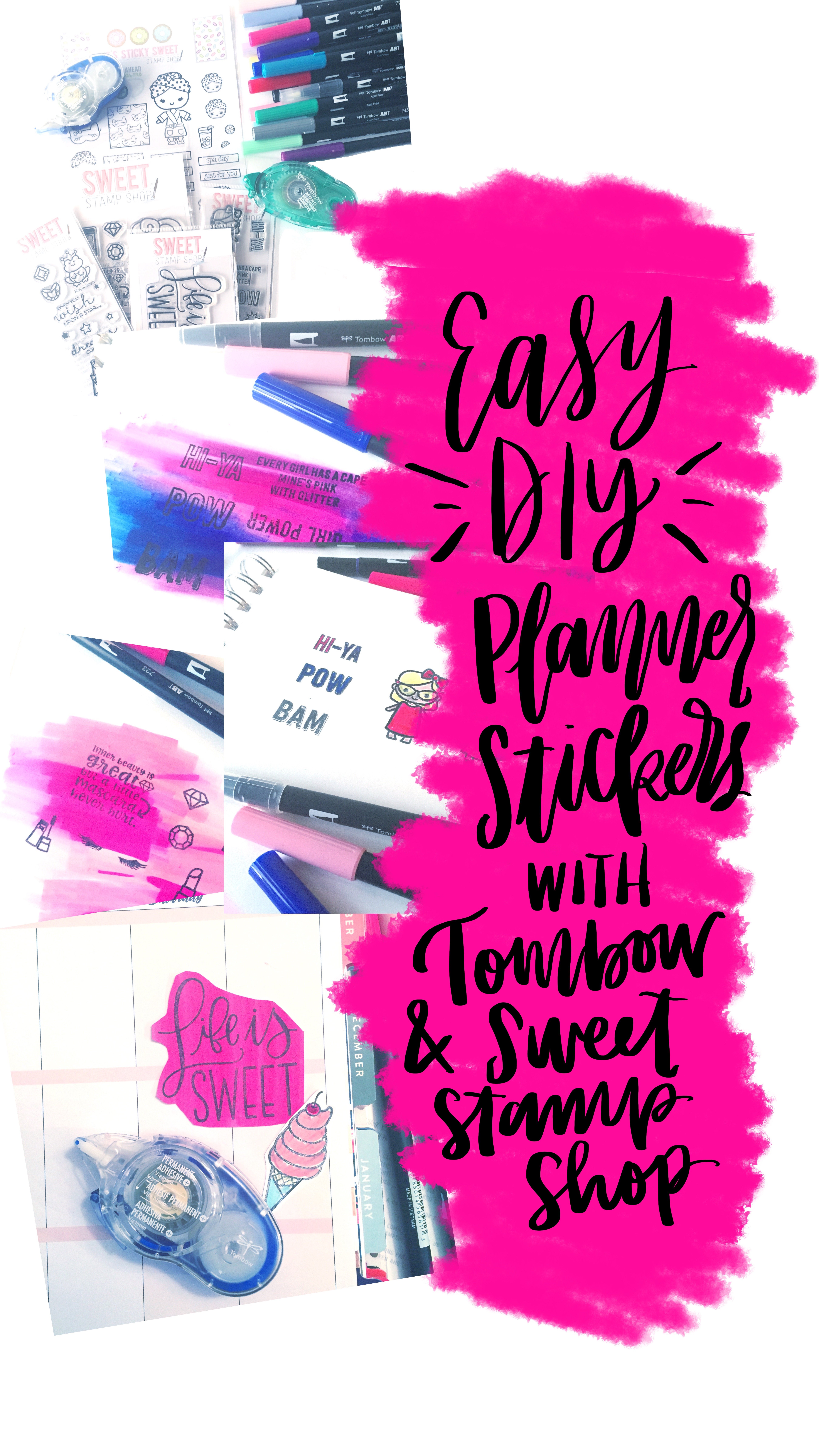 Lauren Fitzmaurice of @renmadecalligraphy and Renmadecalligraphy.com shares how to use Tombow USA products paired with products from Sweet Stamp Shop to create easy planner stickers. For more information about the products used check out TombowUSA.com and Sweetstampshop.com.