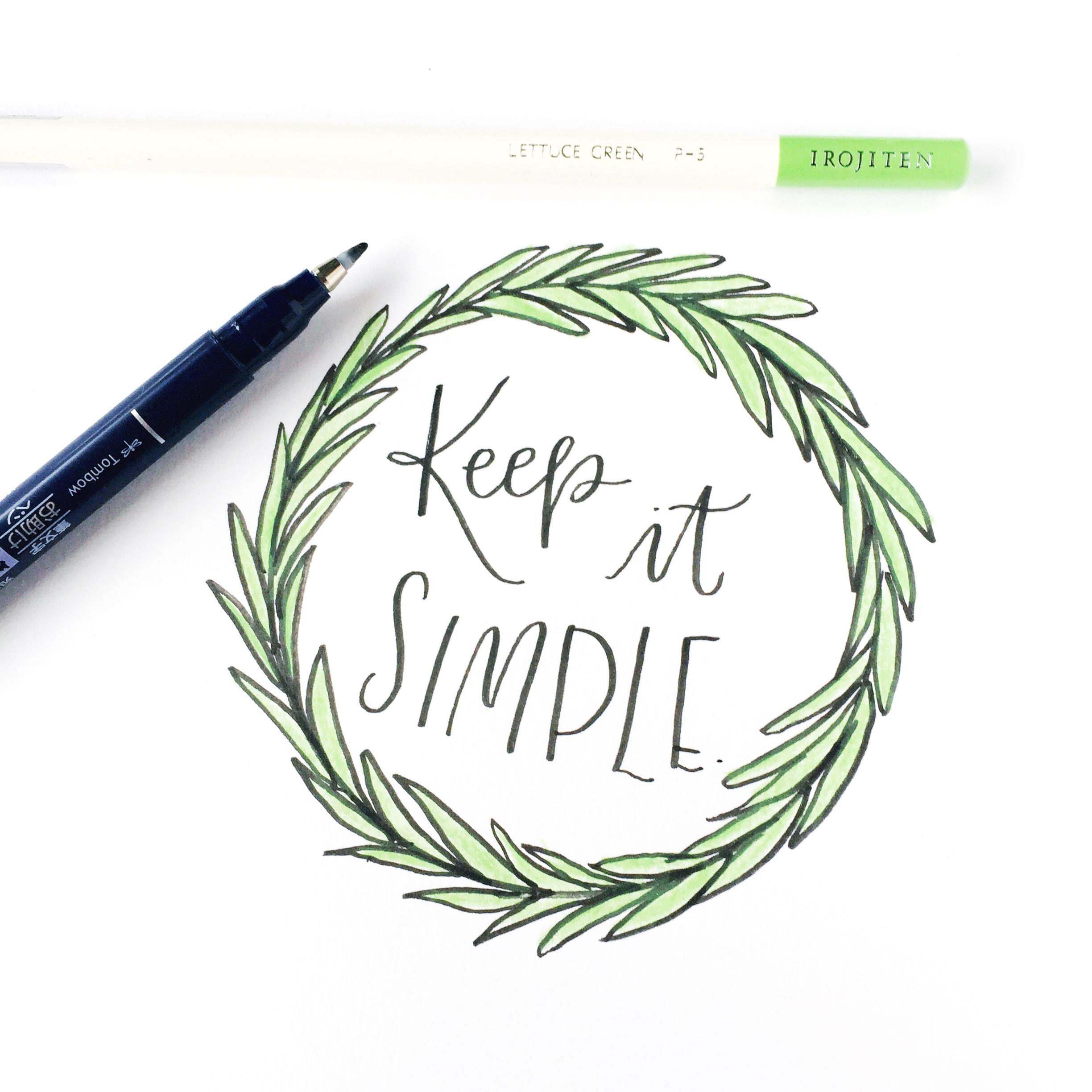 Learn 3 fun ways to illustrate your own creative wreaths paired with modern brush calligraphy using @tombowusa products and @pantone 's color of the year: greenery! @Renmadecalligraphy gives you step by step directions on how to create your own spin on these unique art pieces. 