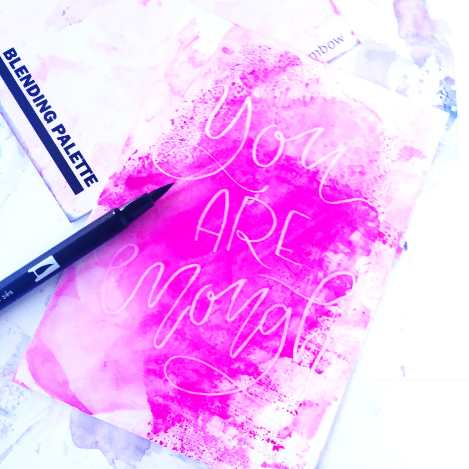 Learn how to use Tombow USA products with ink jet photo paper to create some amazing Watercolor resist designs that are perfectly frame worthy! Lauren of @renmadecalligraphy shows you tips and tricks in this step by step tutorial!