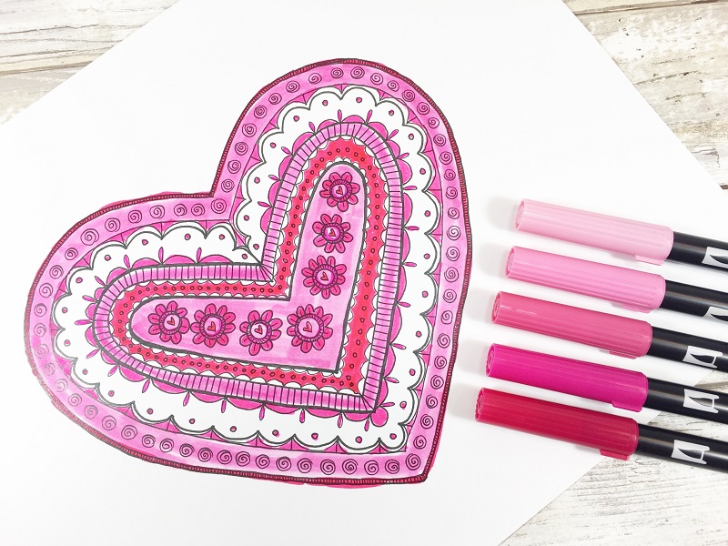 Free Download! Valentine's Day Heart Banner - Tombow USA Blog