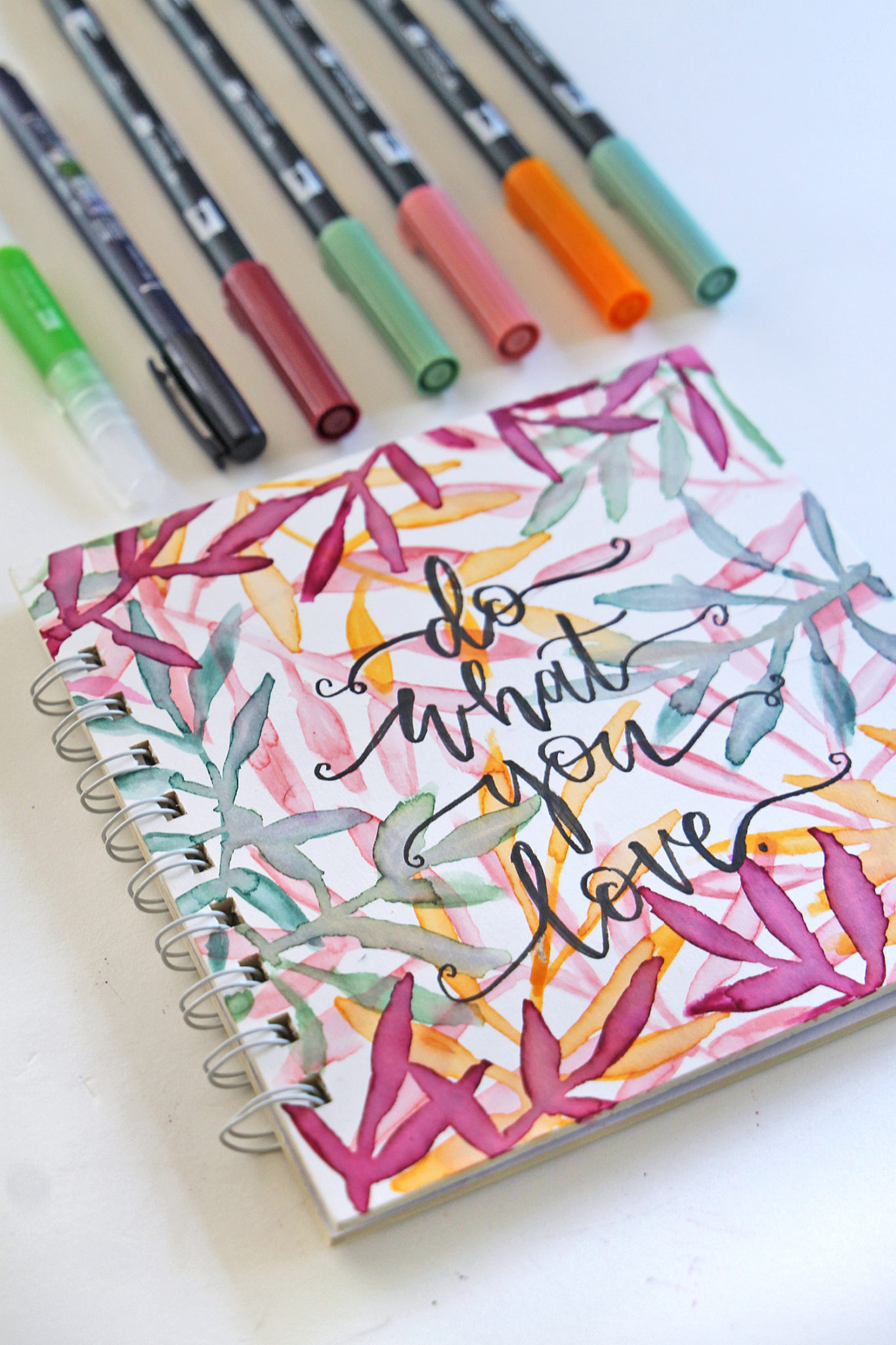 DIY Hand Lettered Tropical Journal Cover - Tombow USA Blog