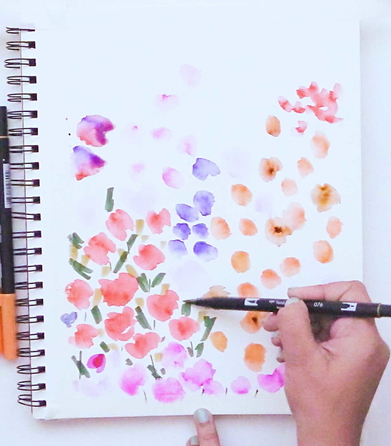 Florals Using Dual Brush Pens - Tombow USA Blog