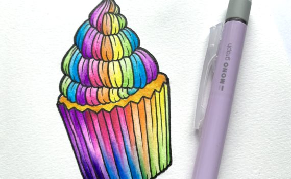 Use @tombowusa Dual Brush Pens to brighten up your illustrations. Cupcake tutorial by @lepereletters. #dualbrushpens #illustration #coloring #bestmarkers #cupcake