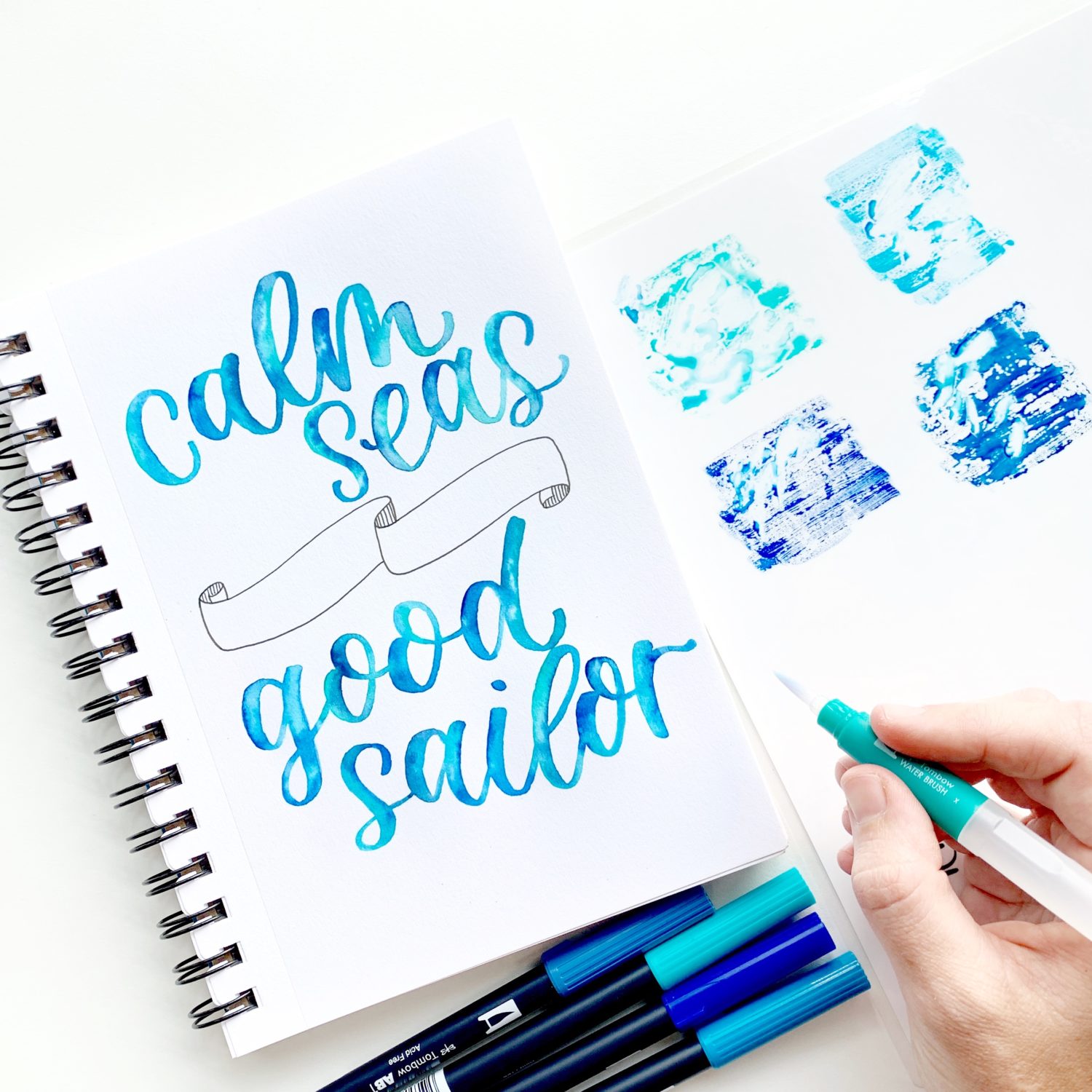 Nautical Under The Sea Lettering Tutorial - Tombow USA Blog